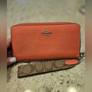 Coach large zip around wallet/wristlet